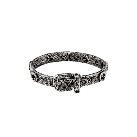 gucci silver buckle bracelet|Gucci interlocking silver bracelet.